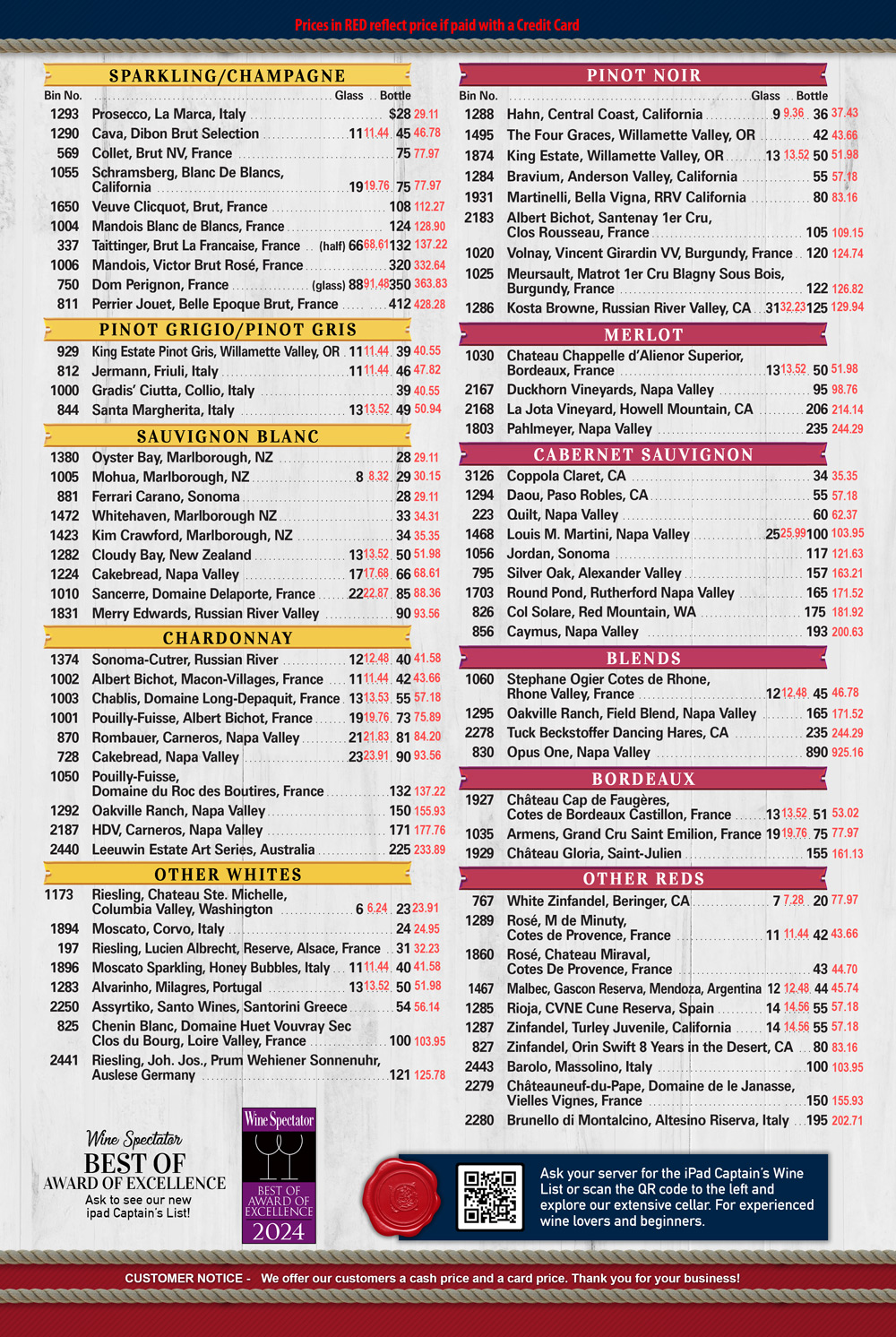 Drink List – Opens in New Window