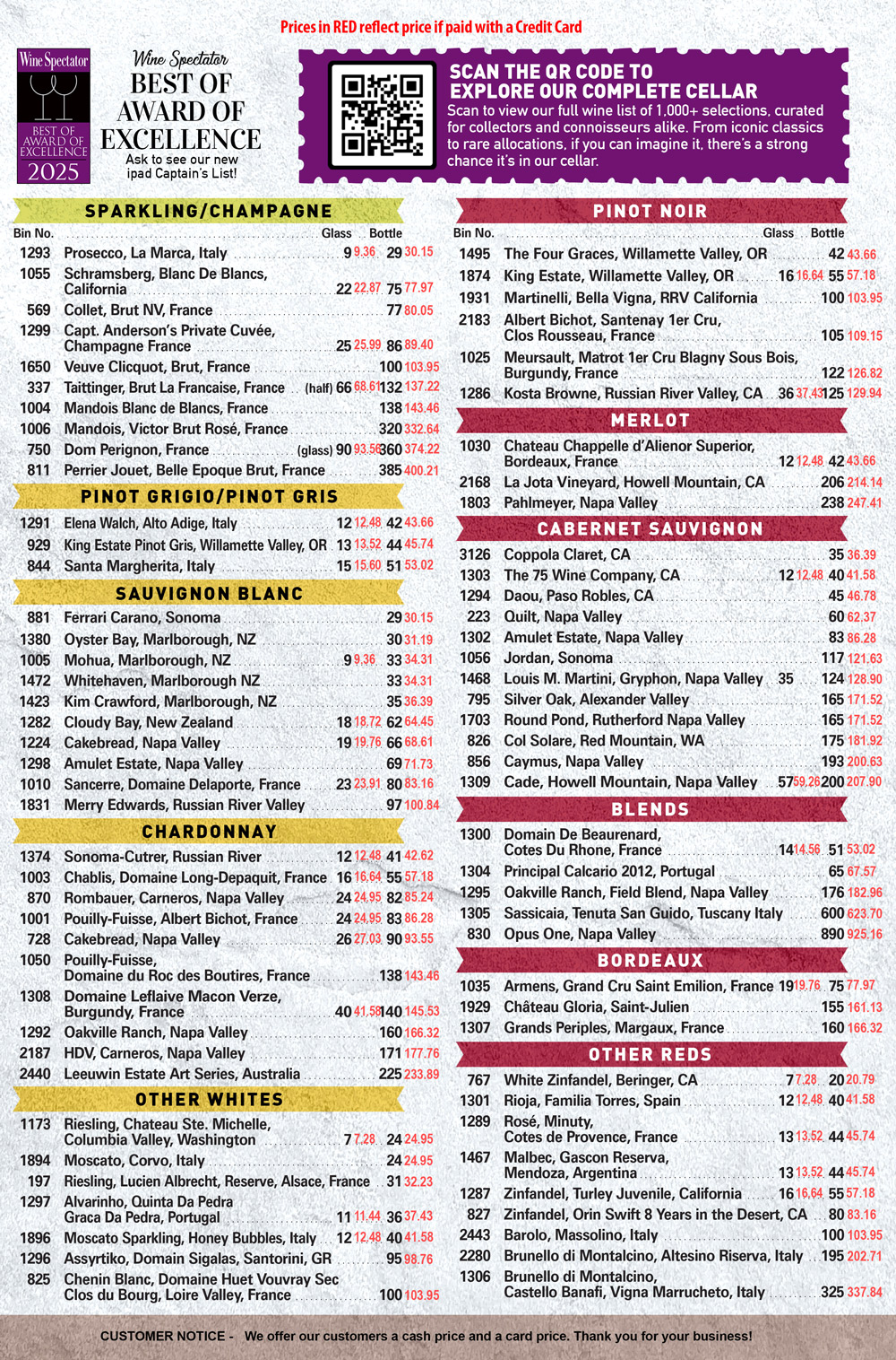 Drink List – Opens in New Window