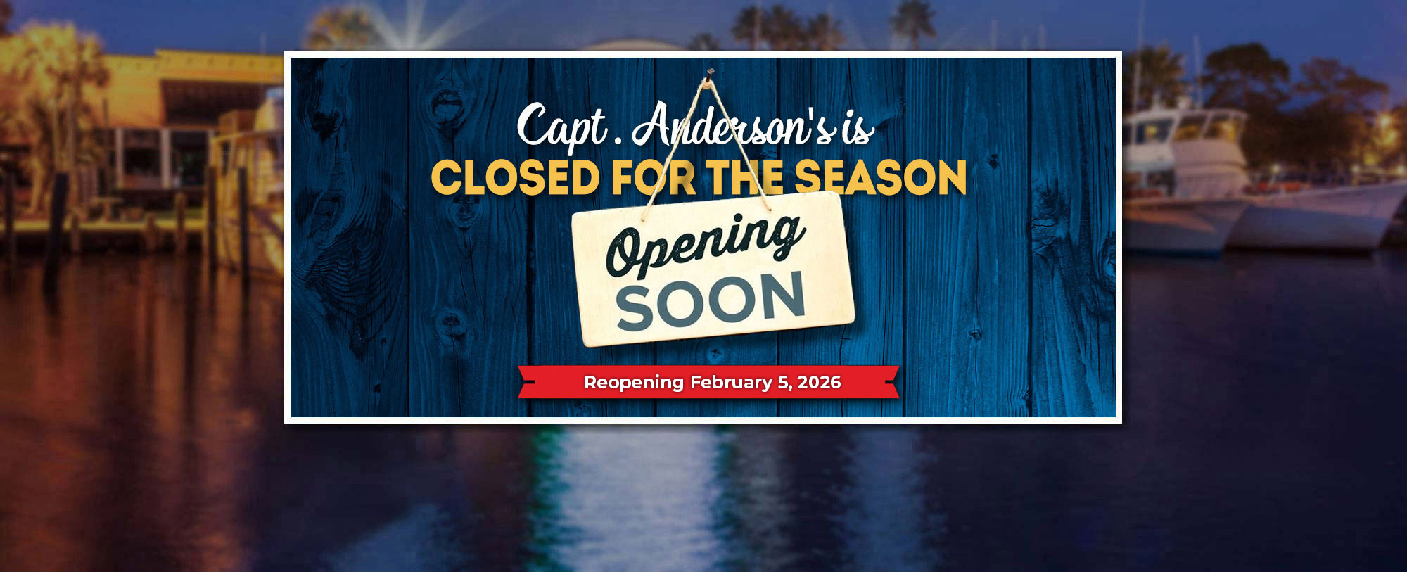 Reopening February 5th, 2026